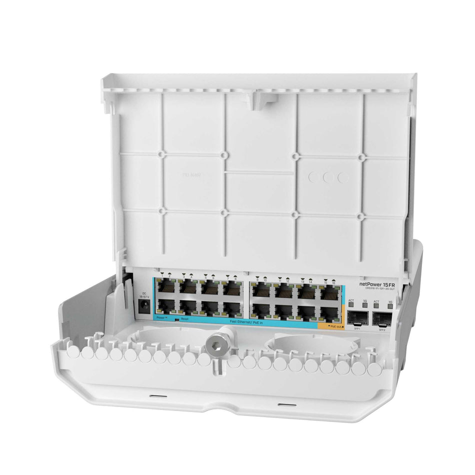 MikroTik CRS318-1Fi-15Fr-2S-OUT netPower 15FR 18-Port Outdoor Switch w/15-Port Reverse PoE & SFP
