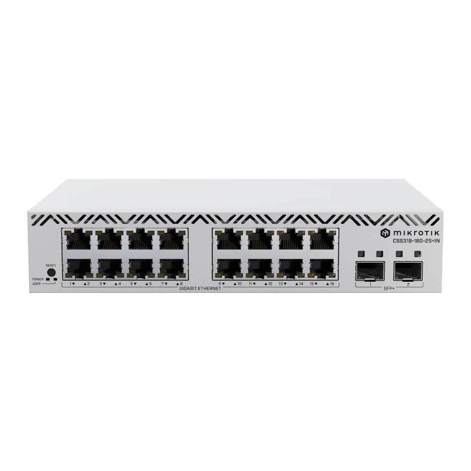 MikroTik CSS318-16G-2S+IN 16-Port Gigabit Ethernet Switch with 2x 10G SFP+