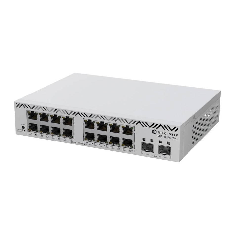 MikroTik CSS318-16G-2S+IN 16-Port Gigabit Ethernet Switch with 2x 10G SFP+