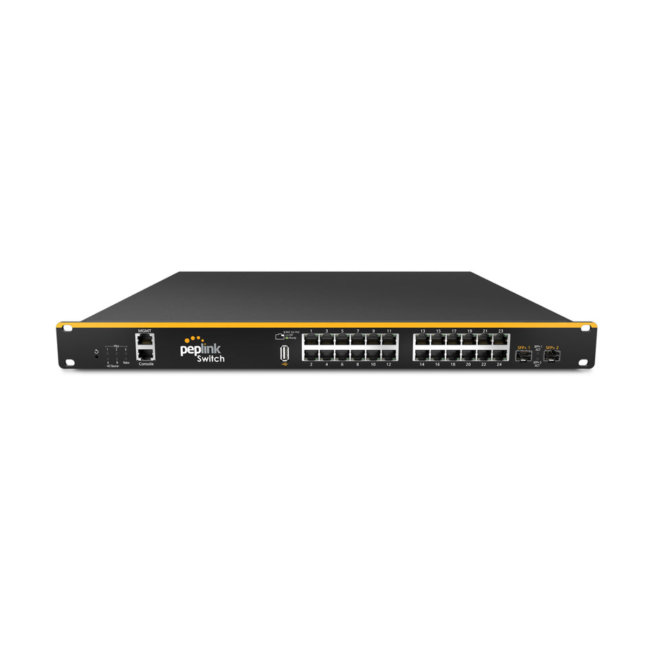 Peplink 24-Port Gigabit SFP+ PoE 850W Switch