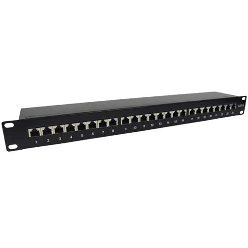 Primus Cable Shielded CAT6 Network 24-Port Patch Panel, 1U Rack Mount [PP2-2930/24S]