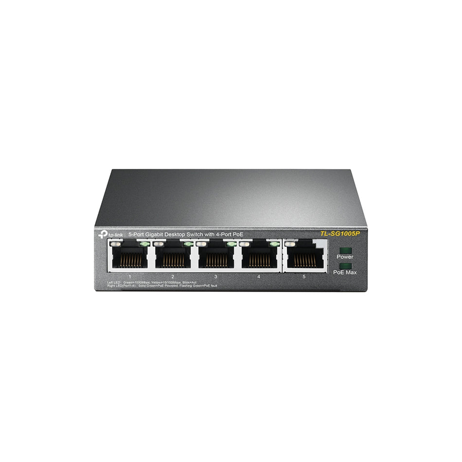 TP-Link 5-Port Gigabit Desktop Switch with 4-Port PoE [TL-SG1005P]