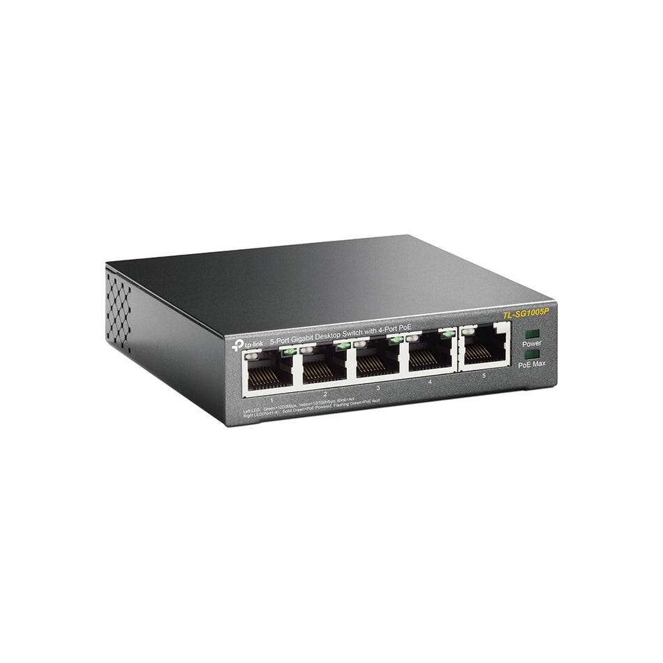 TP-Link 5-Port Gigabit Desktop Switch with 4-Port PoE [TL-SG1005P]