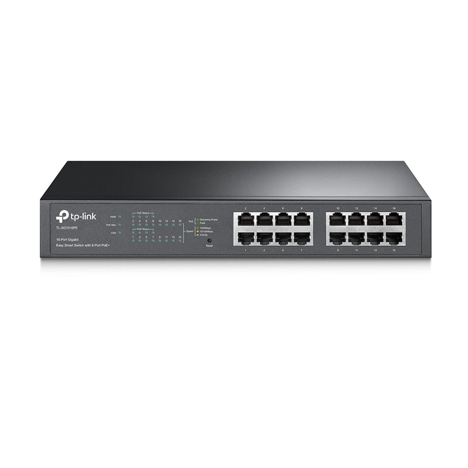 TP-Link 16-Port Gigabit Easy Smart Switch with 8-Port PoE+ [TL-SG1016PE]