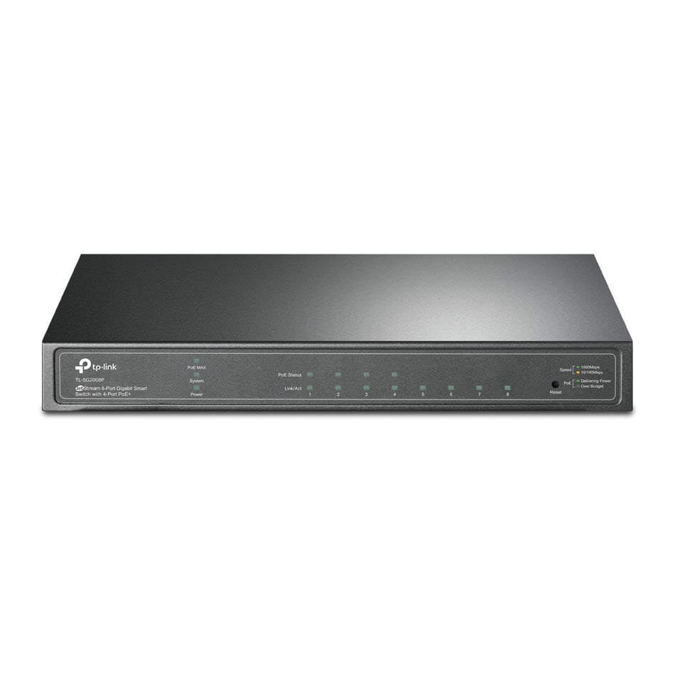 TP-Link JetStream 8-Port Gigabit Smart Switch with 4-Port PoE+ [TL-SG2008P]