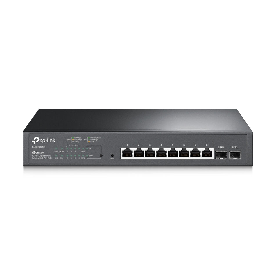 TP-Link JetStream 10-Port Gigabit Smart Switch with 8-Port PoE+ [TL-SG2210MP]