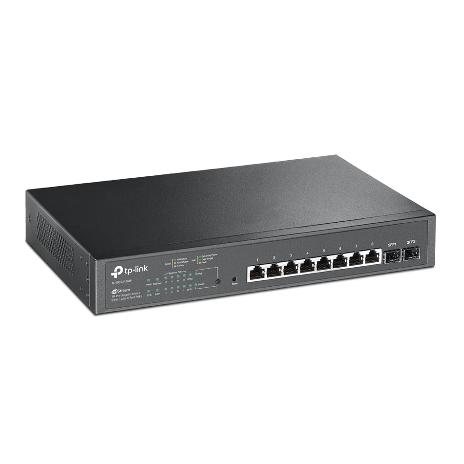 TP-Link JetStream 10-Port Gigabit Smart Switch with 8-Port PoE+ [TL-SG2210MP]