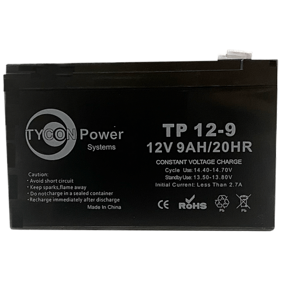 Tycon Systems 12V 9AH Non-Spillable Sealed Lead Acid AGM Battery [TPBAT12-9]