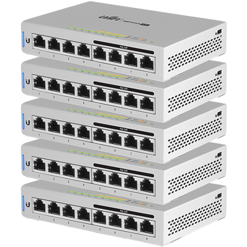 Ubiquiti UniFi Switch, 8-Port, 60W, 5-Pack, Power Supply Included [US-8-60W-5] **Open Box**