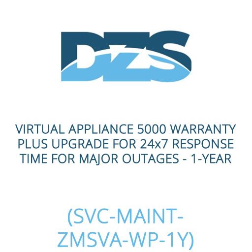 DZS ZMS Virtual Appliance 5000 Warranty Plus Upgrade for 24x7 Response Time for Major Outages - 1 Year