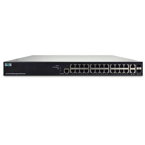 DZS E3226PC 802.3at/af 24xGE + 2x 1/10GE L2/L3 AC Power PoE Switch