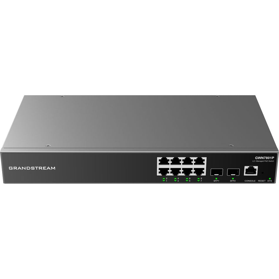 Grandstream GWN7801P 8-Port Gigabit Managed PoE Network Switch **Open Box**