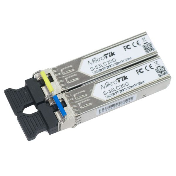 MikroTik Single-Mode DDM SFP Transceiver Pair [S-3553LC20D]